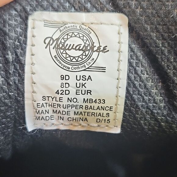 MILWAUKEE MOTORCYCLE CLOTHING COMPANY MB433 MEN'S BLACK ROAD CAPTAIN BOOT - Picture 15 of 16